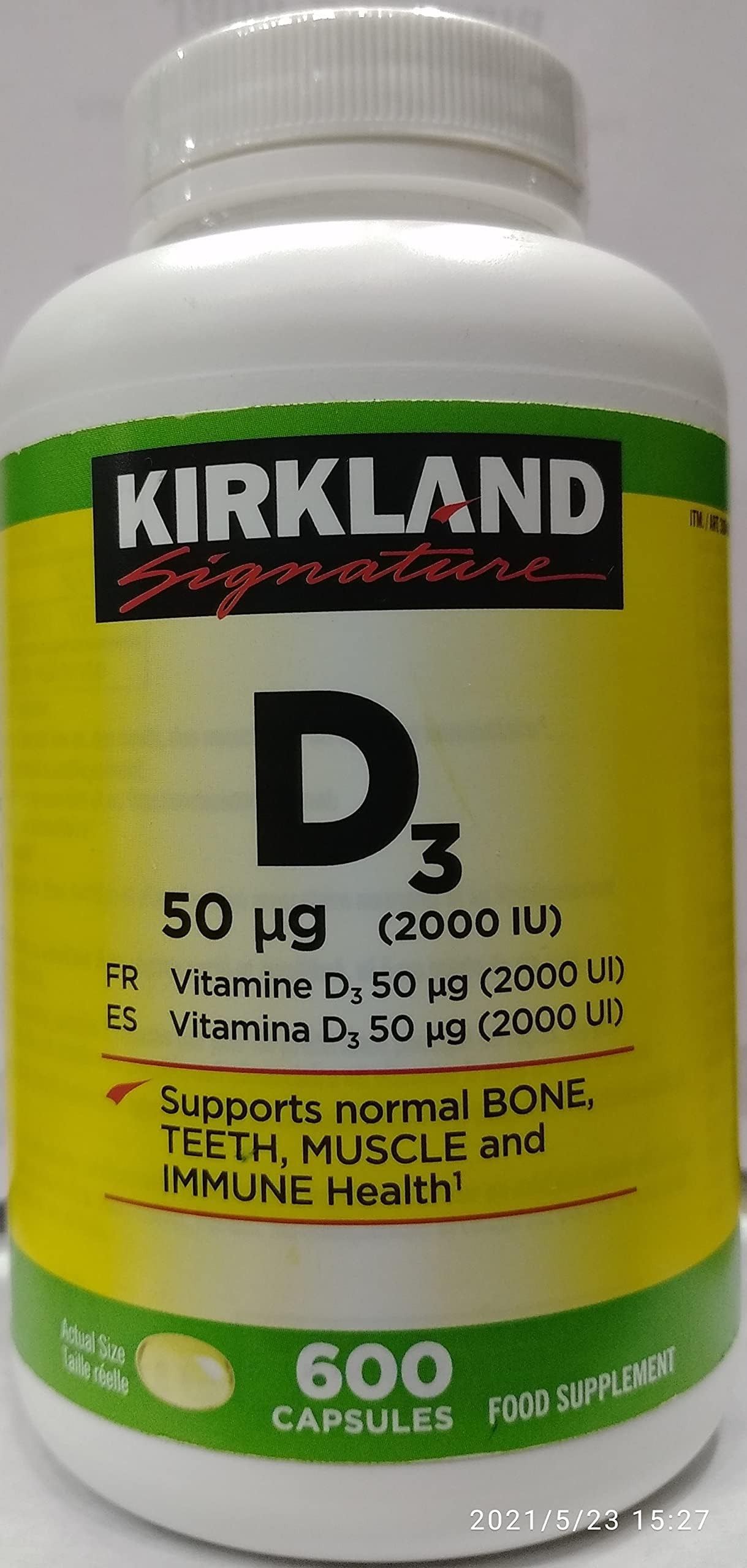 Signature Extra Strength Vitamin D3, 600 Capsules, 50 mcg, 2000 IU