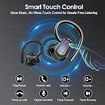 Écouteurs sans fil, 50H Casque Bluetooth 5.4 Sport, écouteurs Bluetooth avec réduction de bruit ENC, son stéréo HiFi sans fil avec crochets d'oreille, écouteurs étanches IP7 pour le sport/l'entraînement/courses