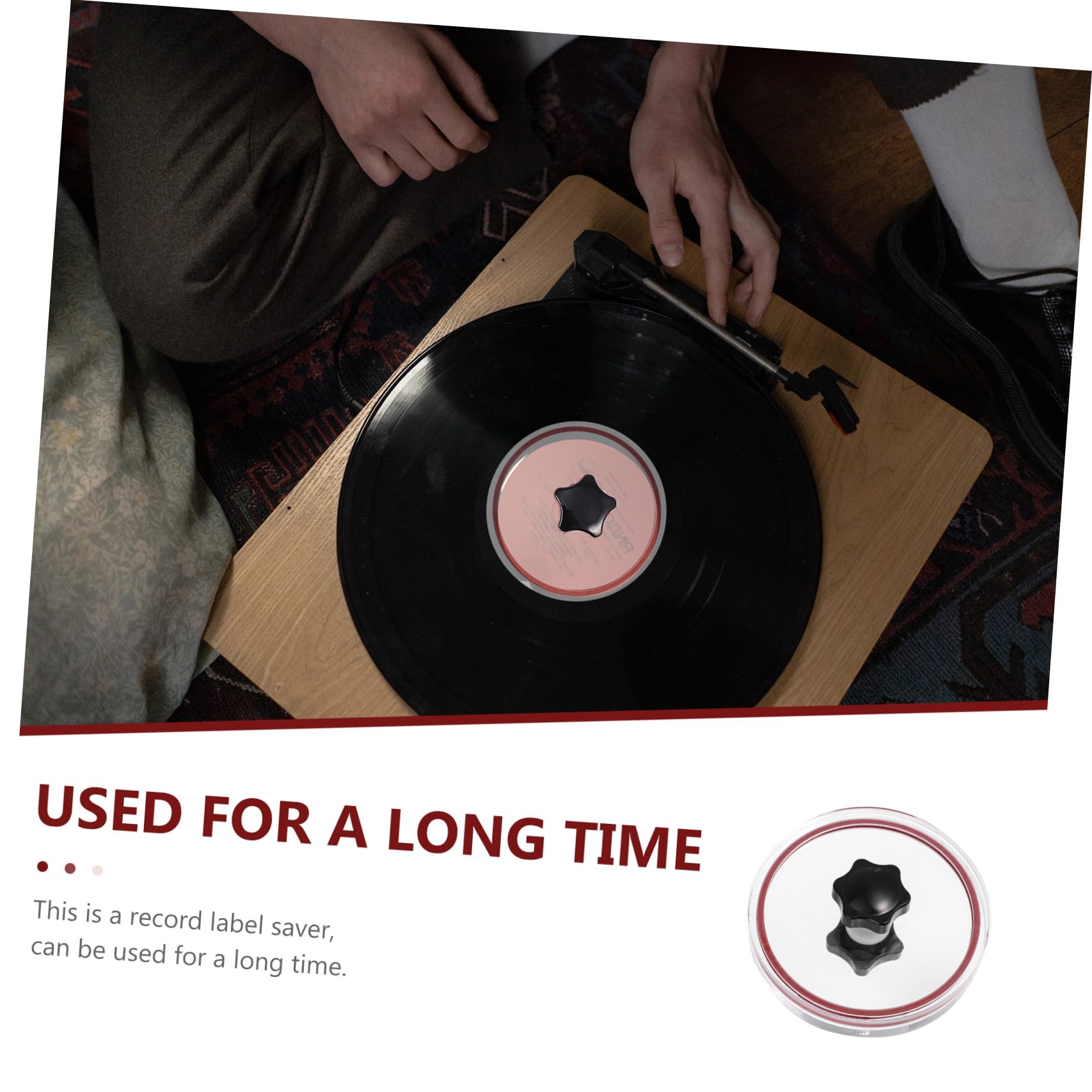 SHINEOFI Strumento Protettivo per Etichette Dischi in Vinile, con Design Arrotondato e Materiale Acrilico e Silicone per Pulizia e Conservazione