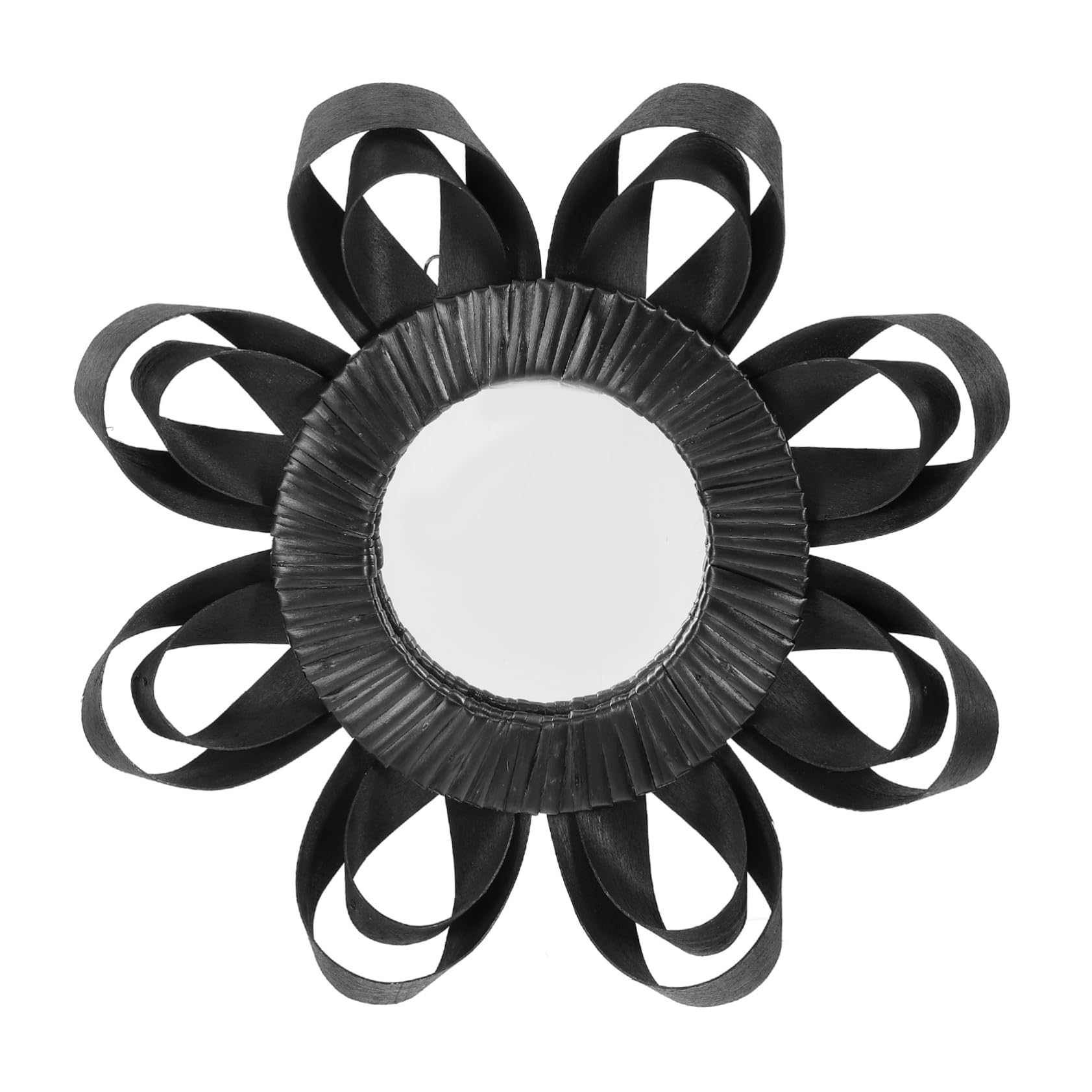 Miroir mural rotin noir rond pour salon et chambre moderne