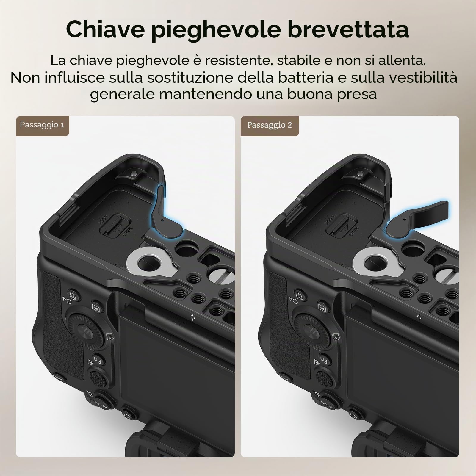 SMALLRIG Piastra di base per Sony Alpha 7 IV con design a sgancio rapido per Arca Standard - 3666