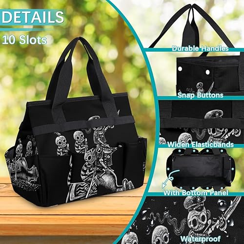 Miniatura 5 de Creative Skeletons Pattern Garden Tool Tote Bag for Women Men Gardening Tool Storage Bags with 10 Pockets Standable Garden Home Tool Kits Organizer