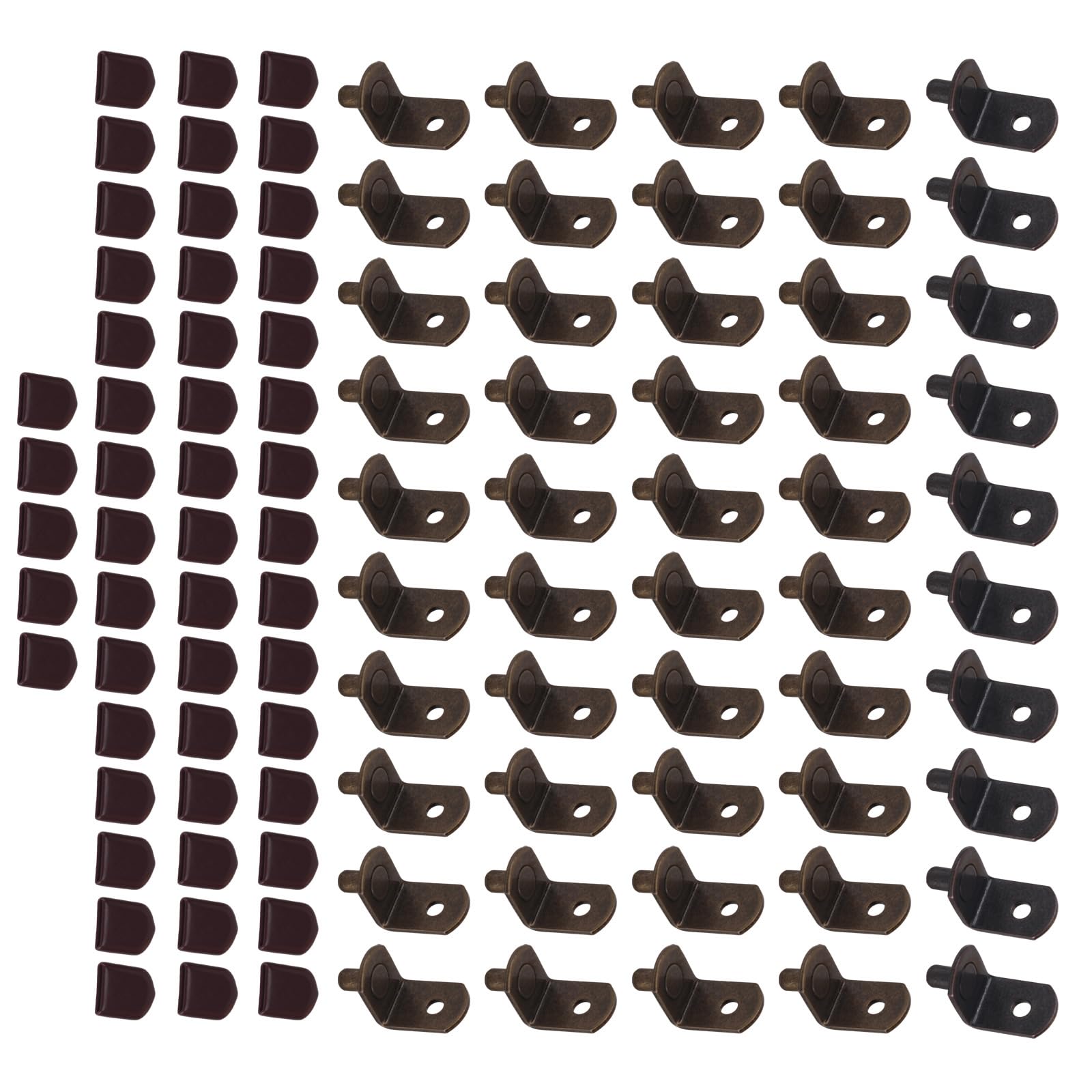 50Pcs Metal Shelf Brackets Stoppers Hole Punches Shelf Pins for Glass Kitchen Cabinet Bookcase Closet Furniture Shelves L Shaped Metal Peg