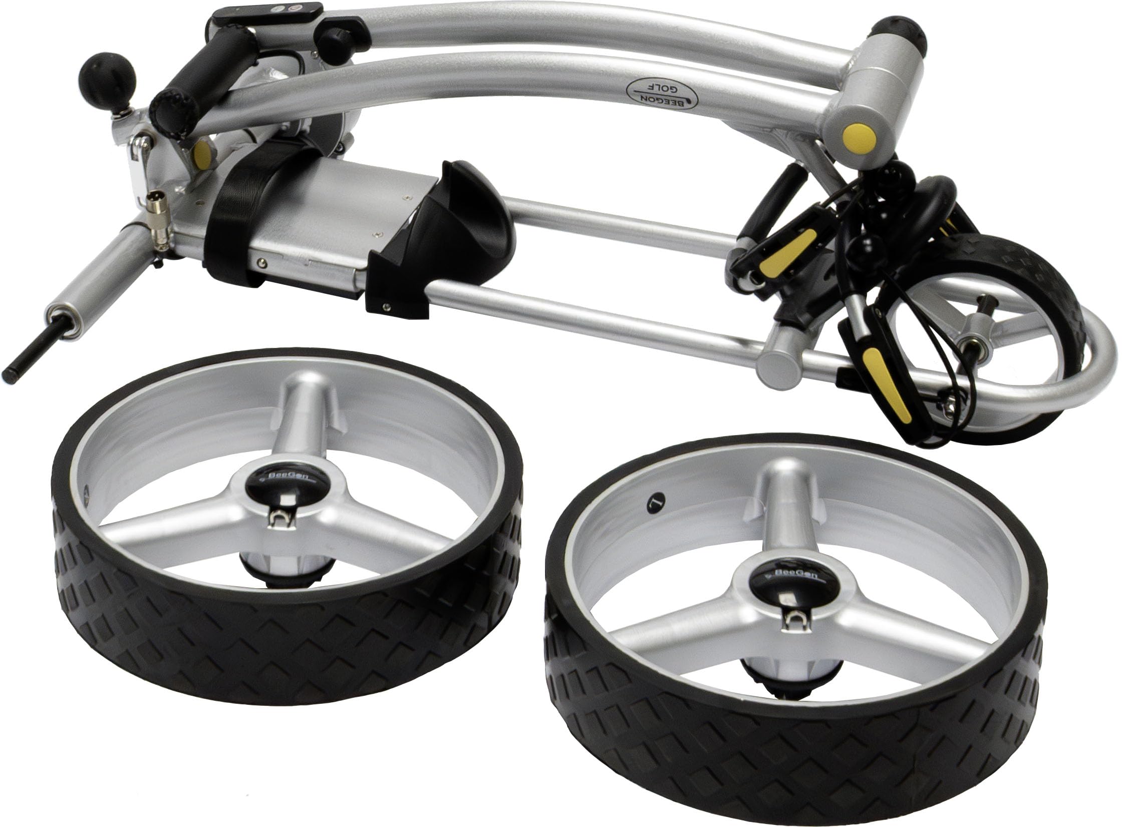 BeeGon Golf Elektro-Golftrolley GT-X400 Pro Silber mit 33Ah Blei-Akku