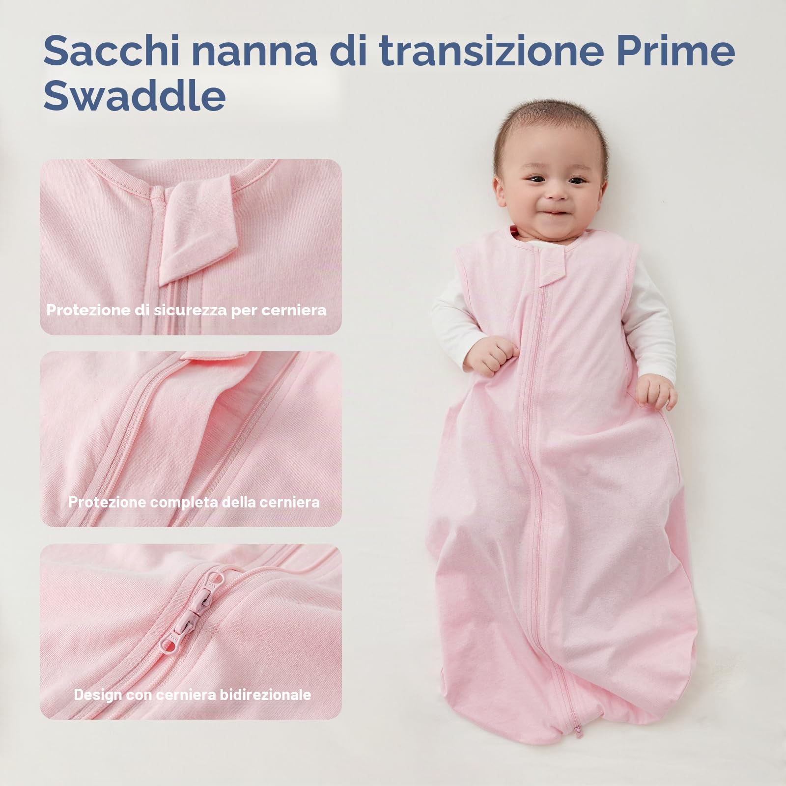 Duomiaomiao Sacchi nanna Estivi 0.5 TOG - Sacco nanna estivo in 100% cotone puro per clima caldo. Sacchi nanna traspiranti e lavabili, senza maniche, confezione da 2 pezzi, comfort ottimale.