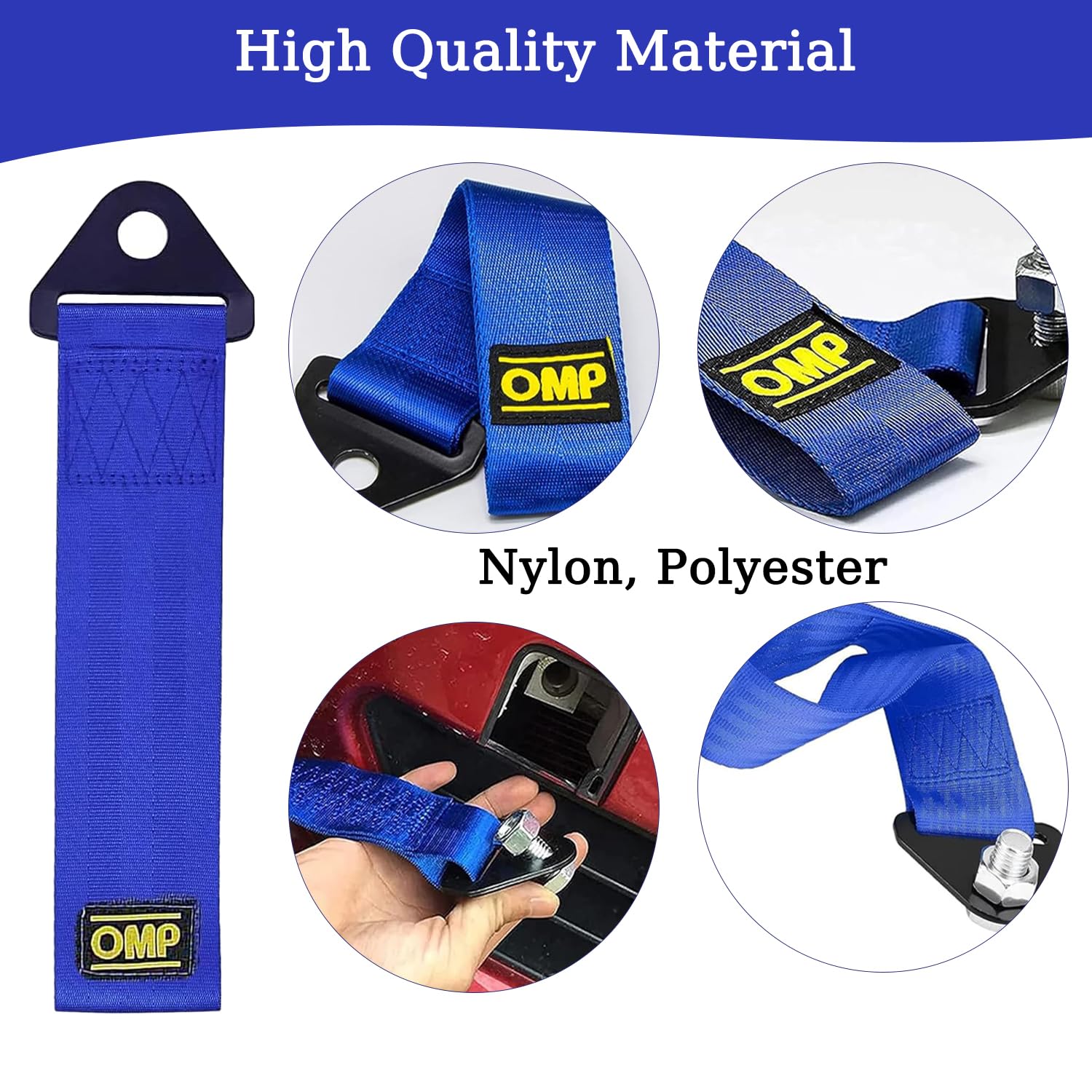 Cinghia Di Traino 2 Pezzi Blu - Capacità 2 Tonnellate, Nylon Resistente Per Auto - Foto 12