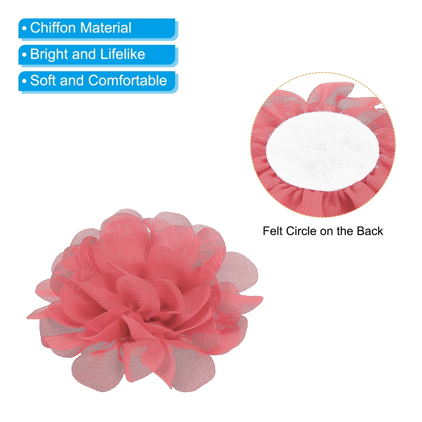 PATIKIL 2 Fiori di Chiffon, 10 Pz Fiori in Tessuto A Maglia
