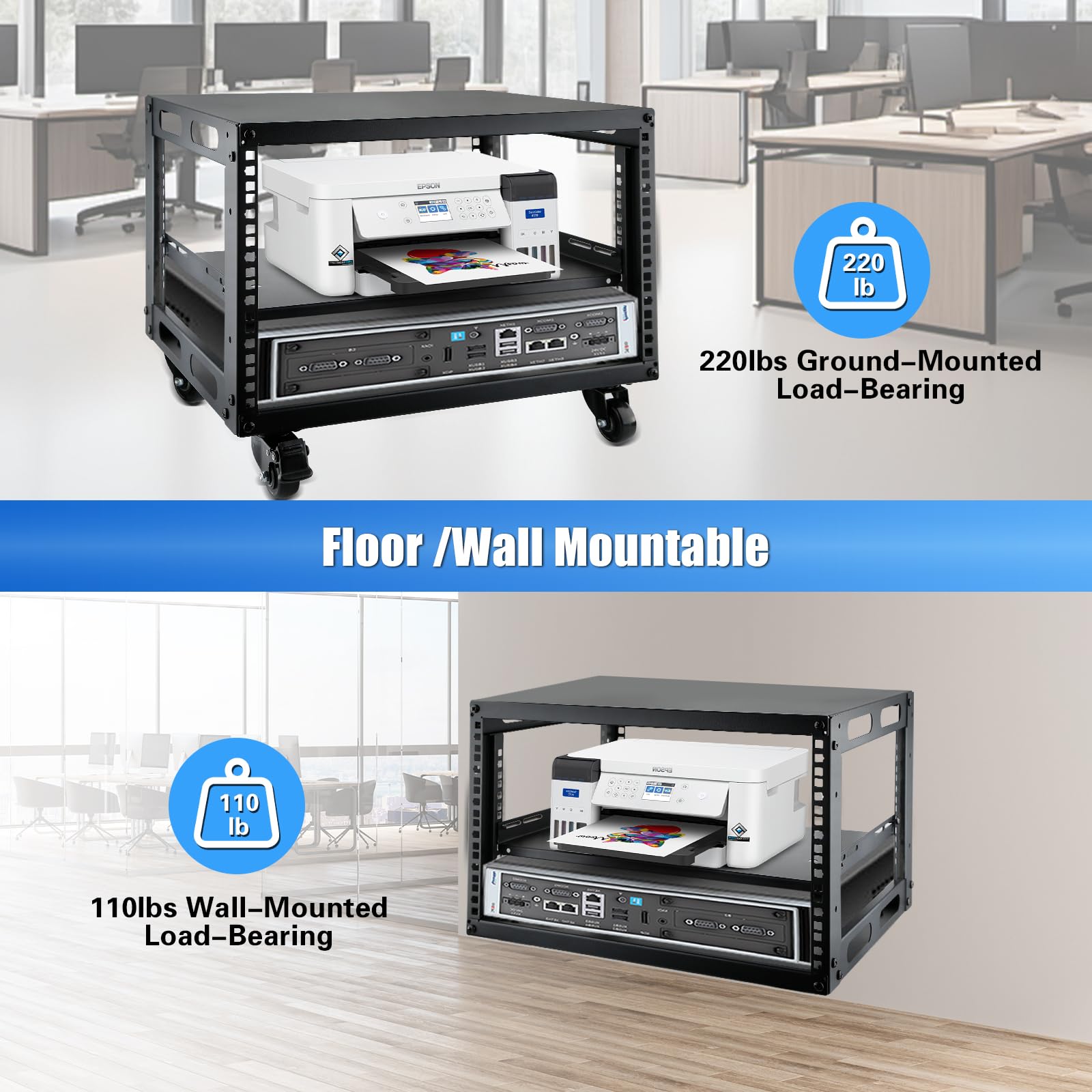 Amazon.com: 6U Open Frame Server Rack with Wheels Free Standing
