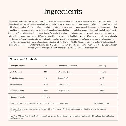 Miniatura 9 de Now Fresh Alimento seco para perros sin granos, carne y pescado reales, pavo, salmón y pato receta para personas mayores, tamaño de todas las razas,