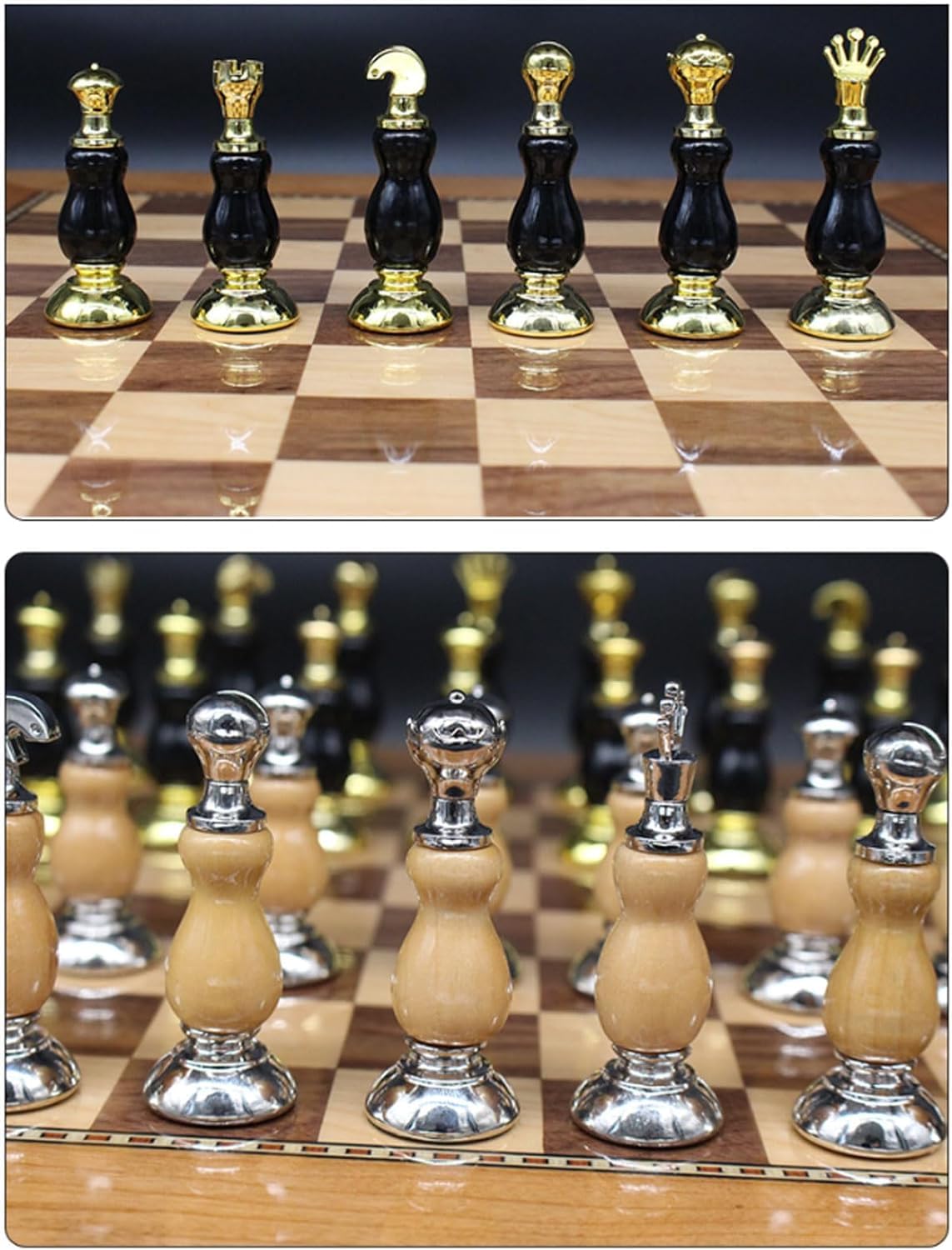 Amazon | 高級プロフェッショナルチェス、金属チェスの駒と収納