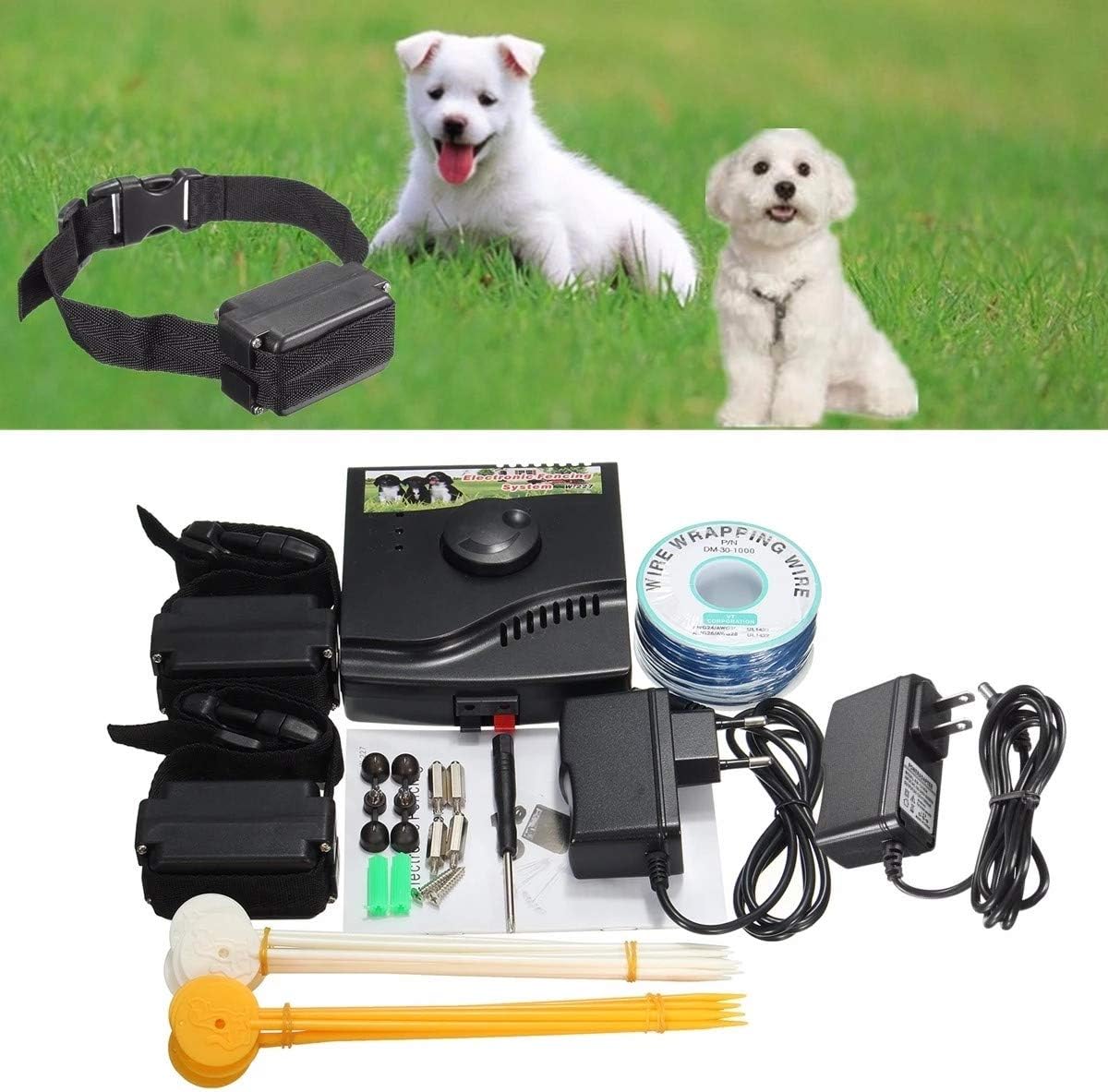 SXDD Electric Dog Fence, Ground & Underground Pet Containment System, Waterproof Receiver Collar for Easy Setup and Superior Longevity and Continued Reliable Pet Safety(for 1 23Dogs),for3dogs