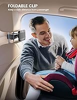 Vista 4 de Lamicall Car Headrest Tablet Holder - [Lockable] [Thick Case Friendly] [Foldable Clip] Car Backseat Tablet Mount, Gifts Car Accessories for Kids