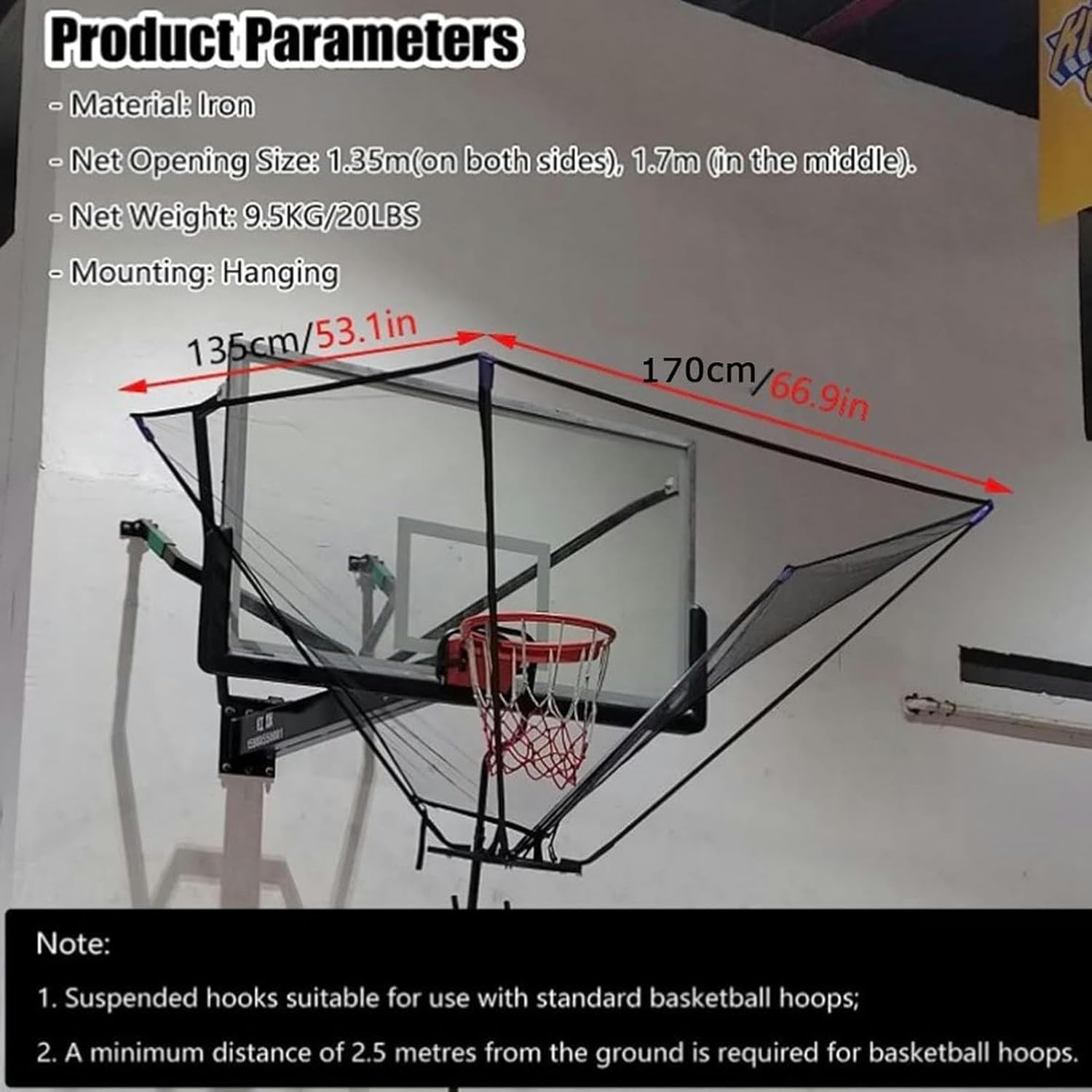 Complete Basketball Rebounder Net Return Kit - Includes Everything for Assembly, Your Partner in Achieving Shooting Goals