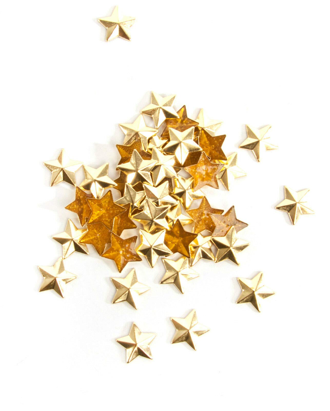 World Of Sparkles Gold 50Pcs Star Prism Iron On Hot Fix Studs Rivet Snap For Art & Crafts Projects Leather Work Jacket Decoration Diy (, 8Mm)