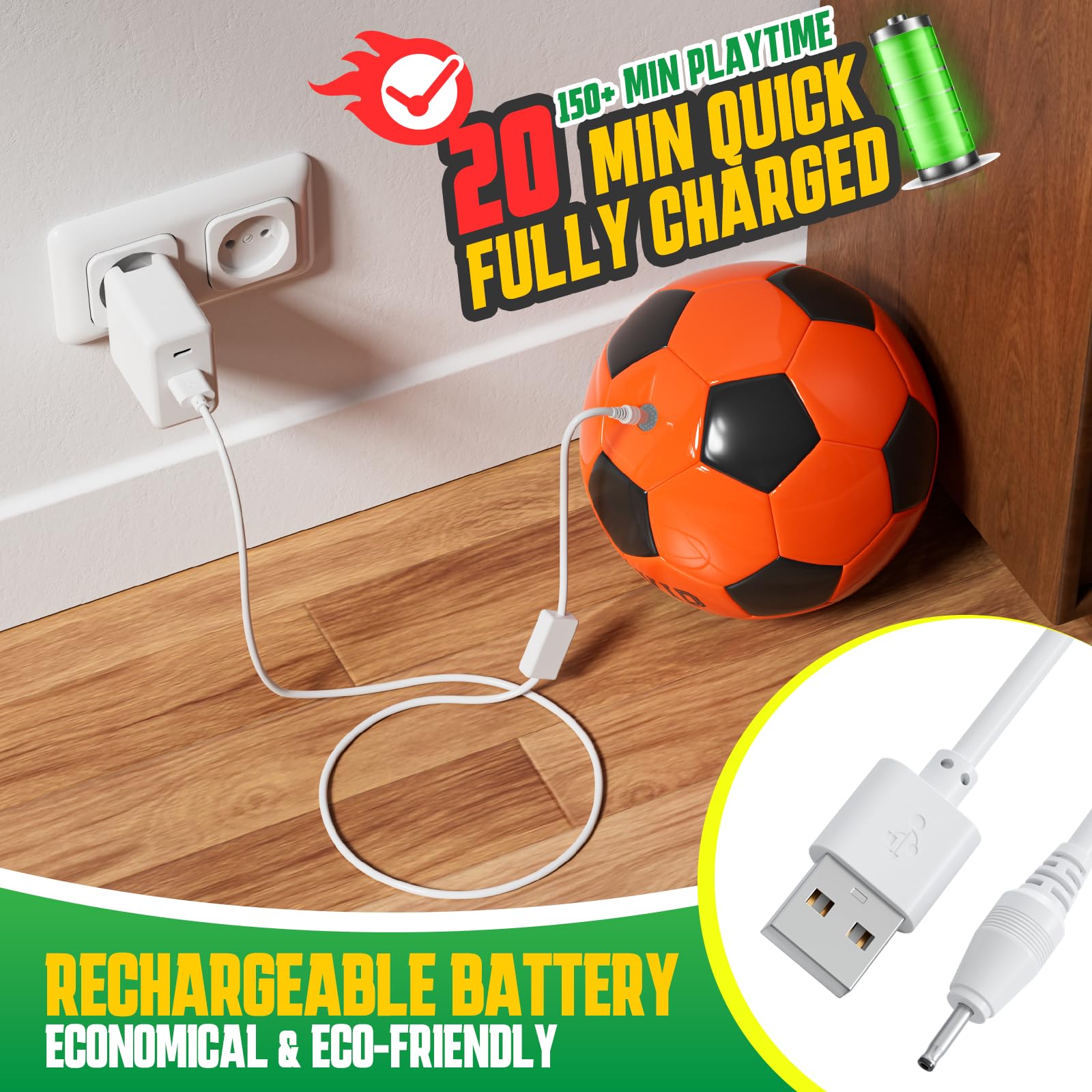 Funvip Light Up LED Soccer Ball, Rechargeable Glow in The Dark Soccer Ball with Bag, Christmas Birthday Soccer Gifts for 8-12 Years Old Boy Kids Teens, Cool Boy Toys Gifts for Ages 8 9 10 11 12+ - Image 3