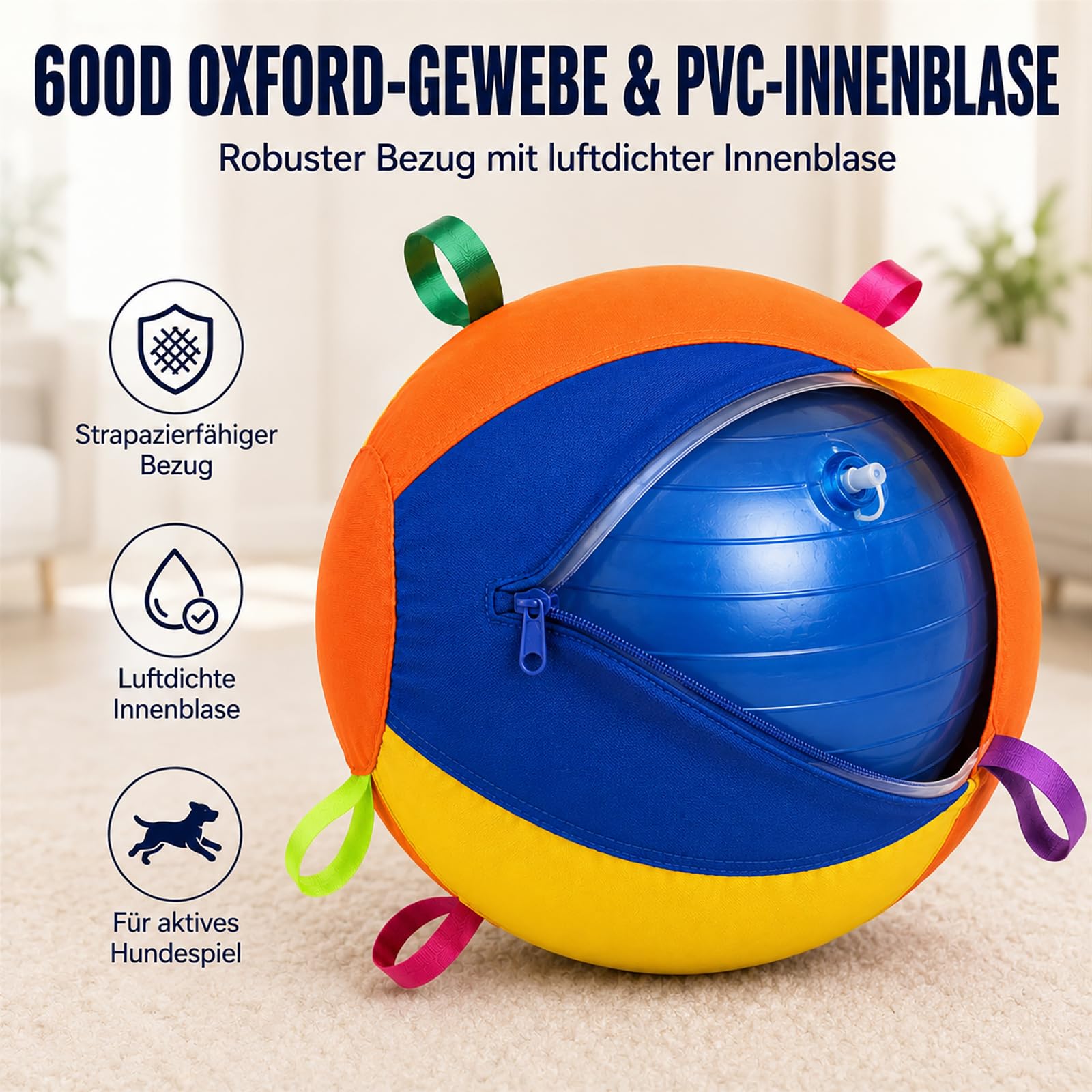 Generisch Herding Ball für Hunde und Herding Ball Hund für Übungen, Hundeball Groß Sowie Bälle für Hunde für Draußen, Robuster Hüteball für Viel Bewegung im Garten Hinter Dem Haus (E, 55c'm)