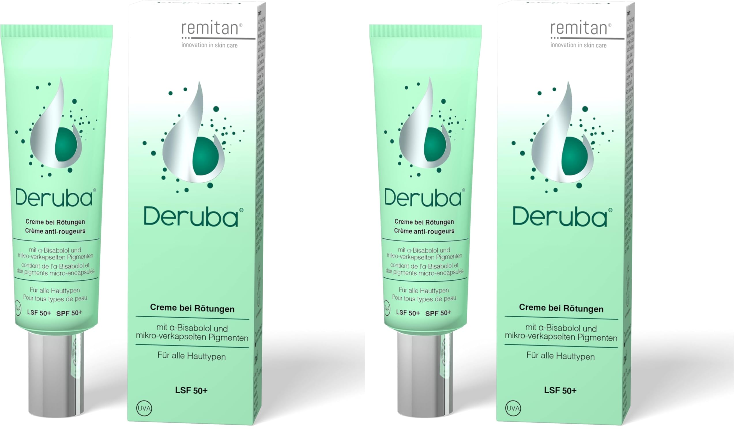 DERUBA Crème Spéciale Anti-rougeurs - 30ml Couperose - SPF50 (Lot de 2)