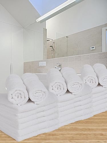 Miniatura 3 de Casa Lino Juego de 4 toallas de baño blancas de lujo extra grandes, 100% algodón suave, 600 GSM, gruesas, absorbentes, de secado rápido, toalla de