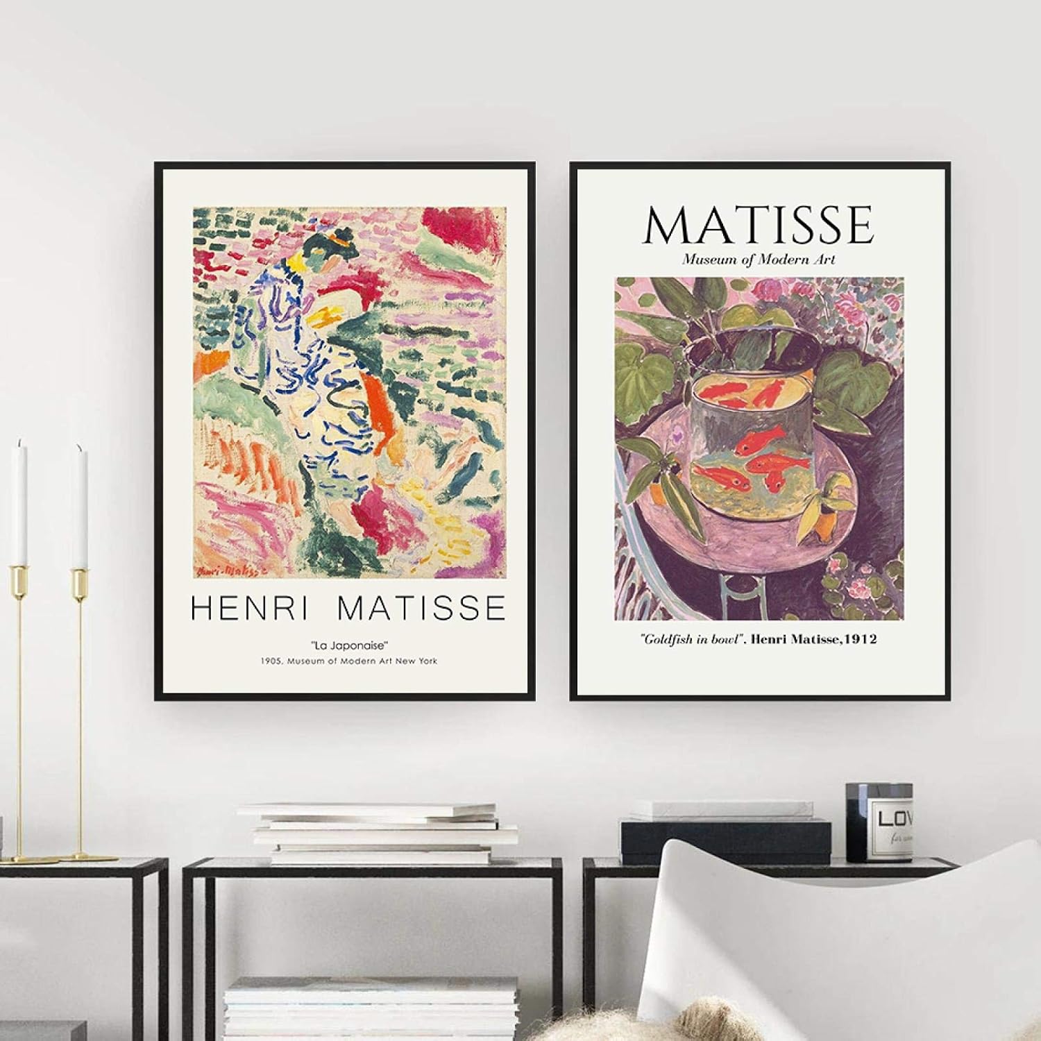 Amazon.co.jp: マチス展 ポスター アンリ・マチス 金魚 絵画 キャンバス プリント 美術館 壁アート 絵画 室内装飾 ...