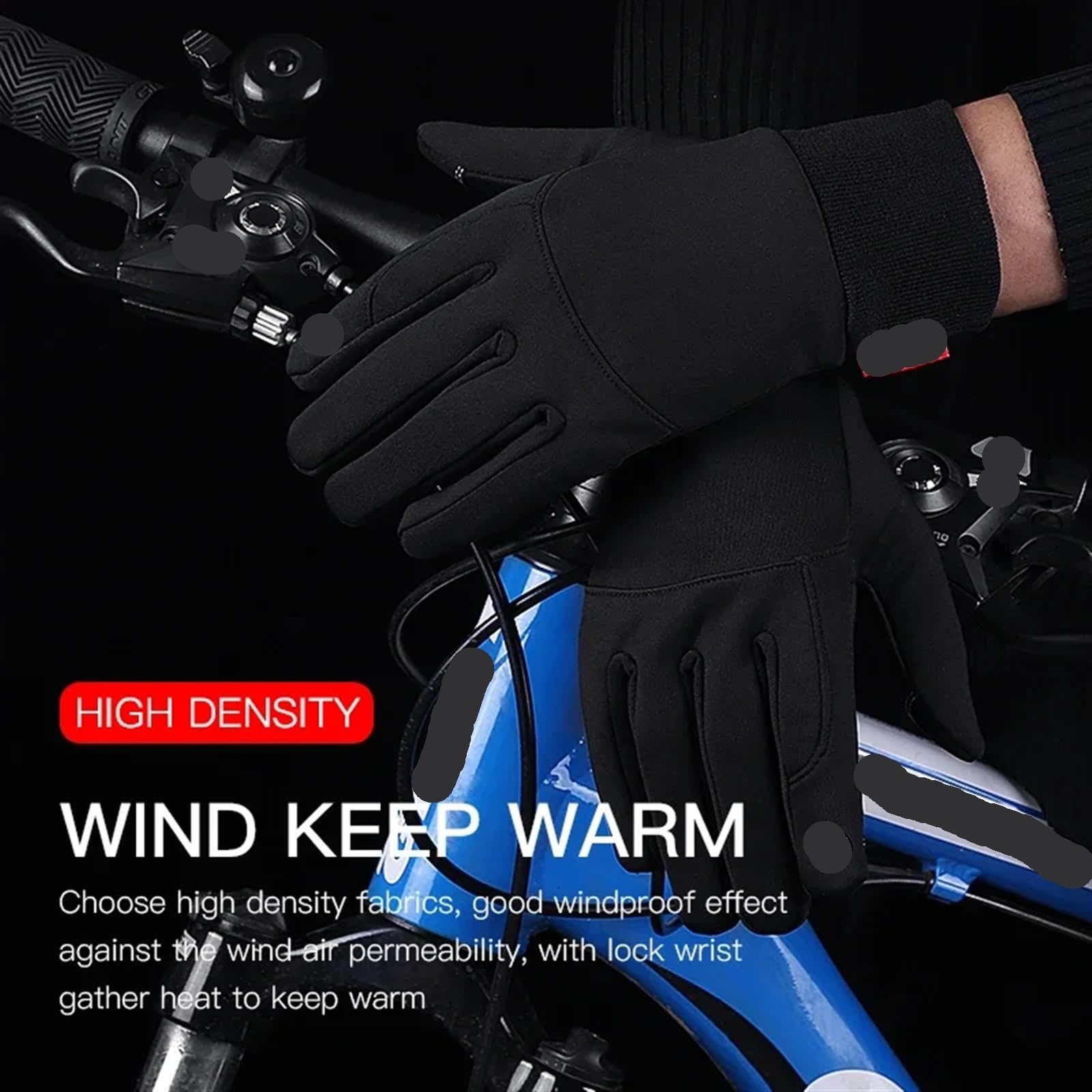 Winter Fahrradhandschuhe Winter Handschuhe Männer Radfahren Fahrrad Frauen Thermische Fleece Kalten Wind Wasserdichte Fahrrad Warme Outdoor Laufen Skifahren Fahrradhandschuhe Für Radfahren(Gray,M)