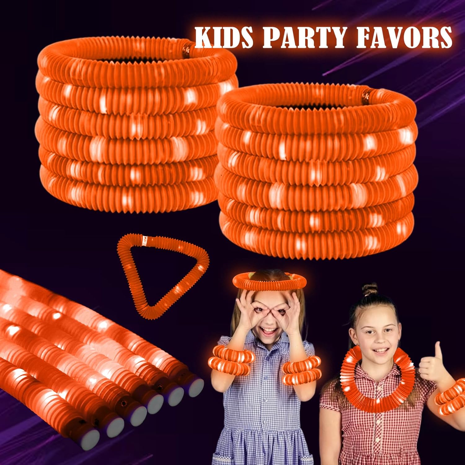 Orange 12PCS Glow Sticks Stocking Stuffers Party Favors-Glow in The Dark Party Supplies for Kids and Adults, Perfect for Festivals, Birthday Parties, Raves, Concerts, and Camping Decorations - Image 2