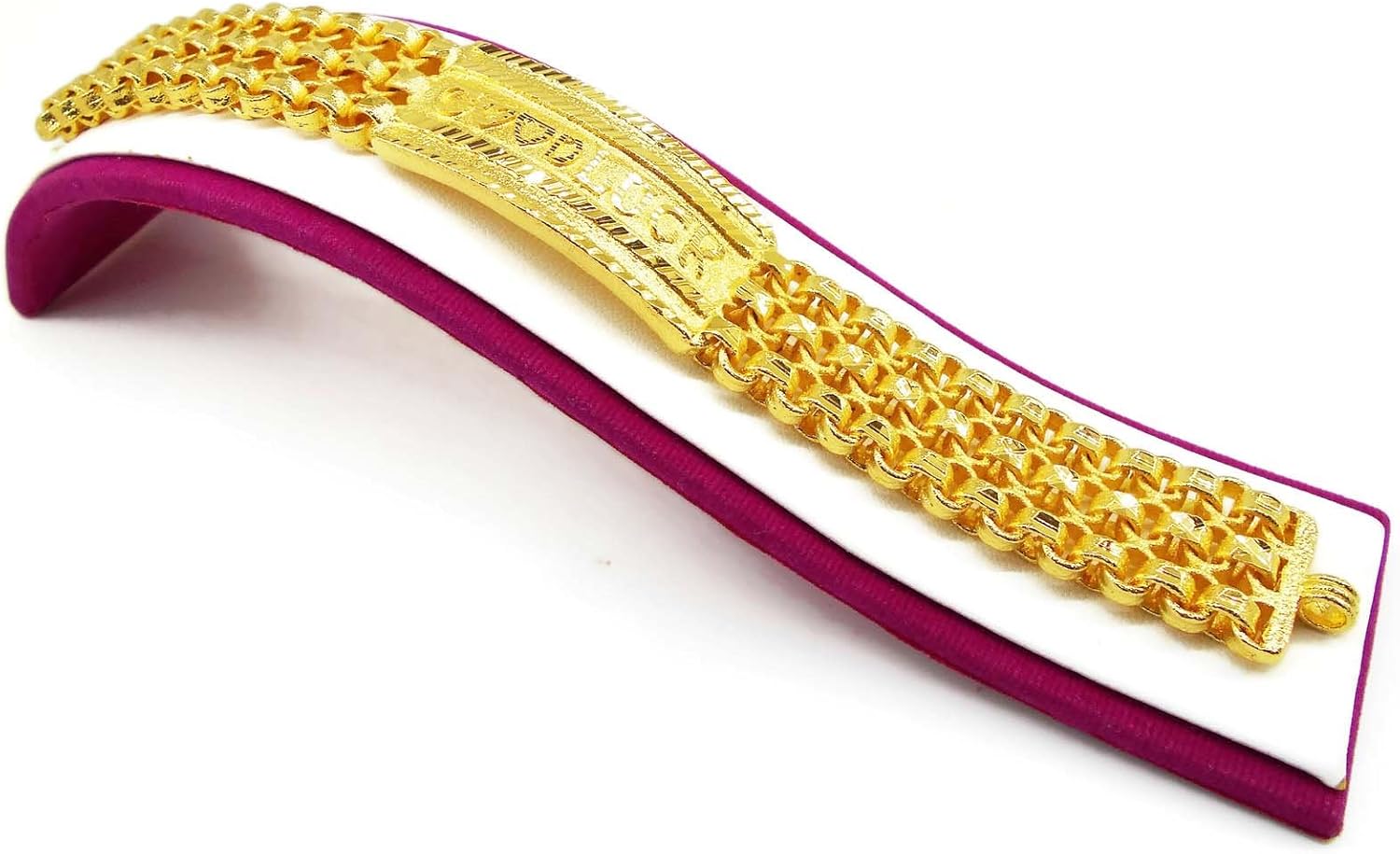 GOOD LUCK Thai Gold Plated Bangle 24k Thai Baht Yellow Gold Filled Bracelet 7 Inch 60 Grams 20 mm
