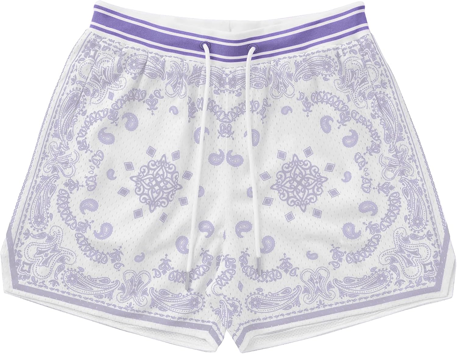 DIOTSR Mens Graphic Shorts Boho Paisley Shorts Athletic Basketball Bandana Shorts Running Streetwear Drawstring Waist