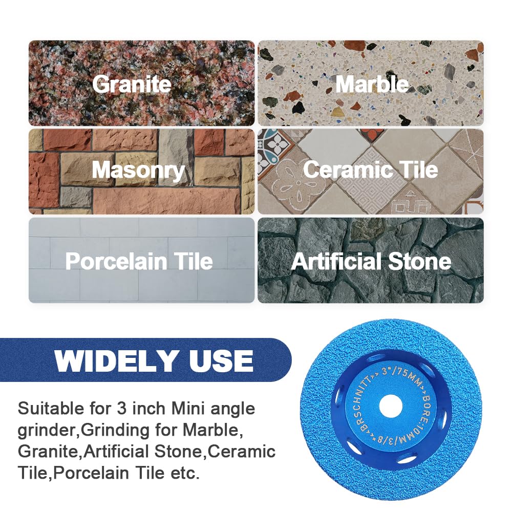 3 inch Diamond Grinding Wheel - Diamond Profile Wheel Grinding for Granite,Porcelain,Ceramic Tile,Marble(2pcs).