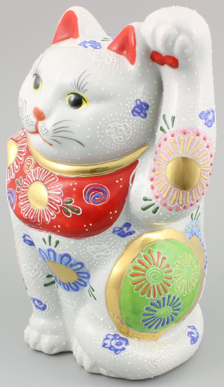 Amazon.co.jp: 九谷焼 招き猫 6.5号 白盛 A-0060