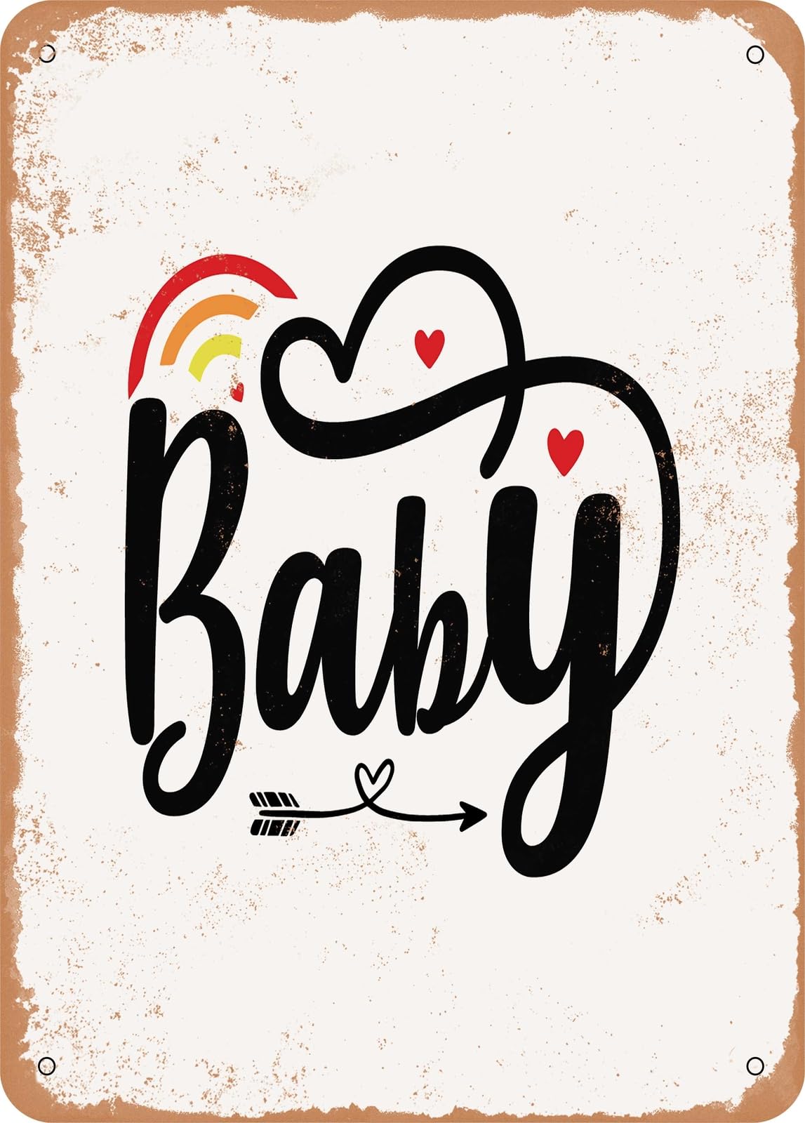 Metal Sign - Baby - 2 - Vintage Rusty Look home decor