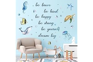 4 Sheets of Waterproof Ocean Wall Decals: A Splash of Marine Wonder