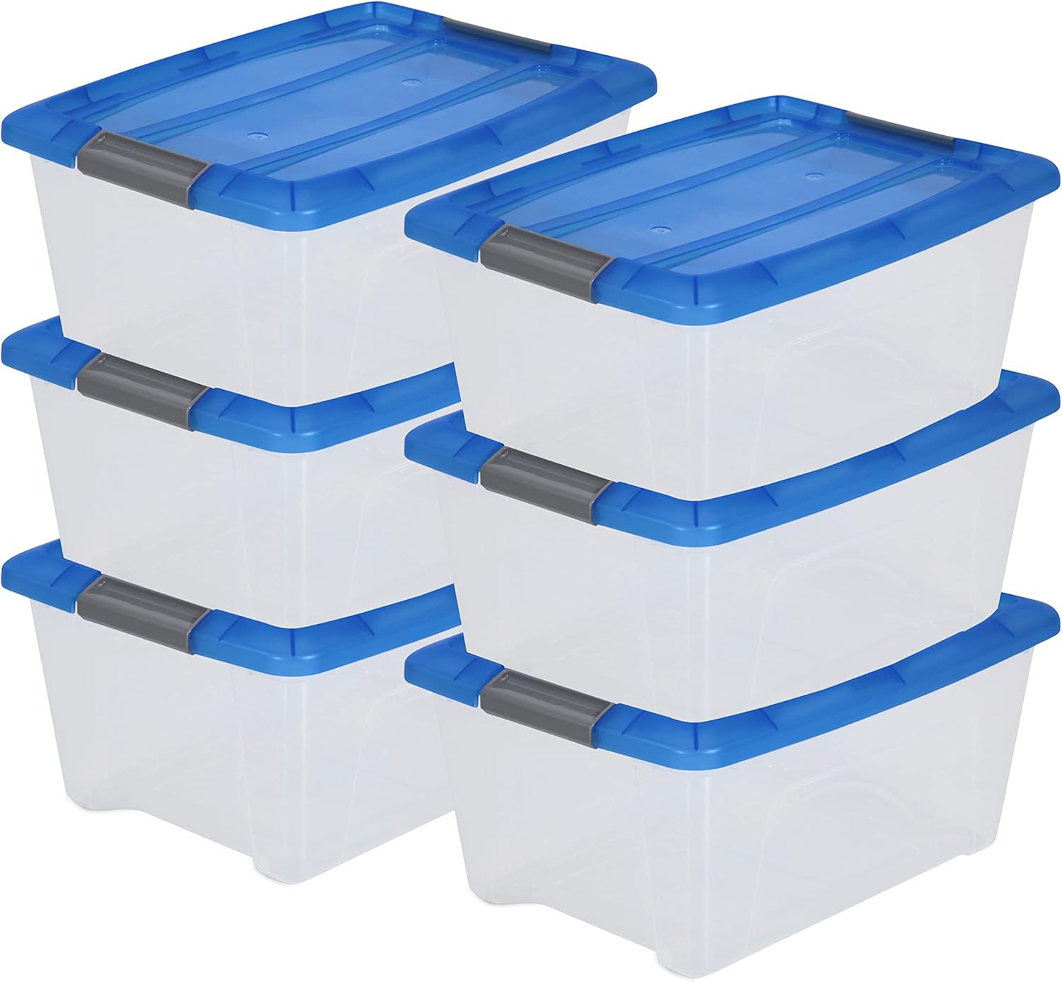 Iris Ohyama, Storage Boxes/Boxes/Set of 6, 15 L,With cover,Ergonomic