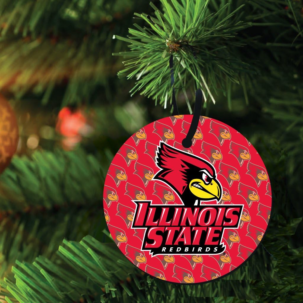 VictoryStore Holiday Ornaments: Illinois State University Ornaments Set of 3, 1 Round, 1 Rectangle and 1 Tapered