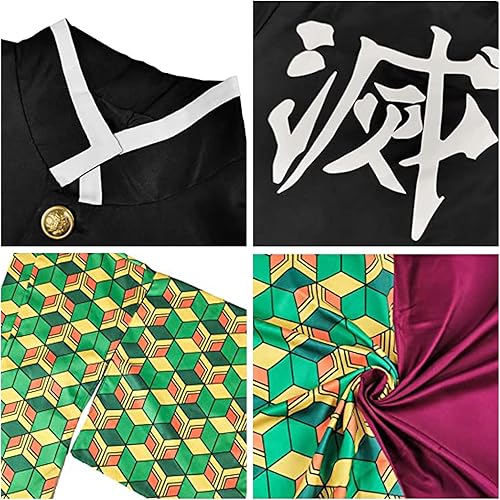 Miniatura 6 de Cosplay Costume Kimono Set for Girls Boys Uniform Kids Demon Slayer Costume Anime Outfits Halloween Party Keychain Earring