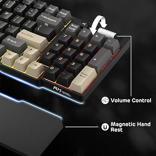 Miniatura 5 de RK ROYAL KLUDGE RK96 RGB Limited Ed, 90% 96 teclas inalámbrico 3 modos BT5.02.4GUSB-C Teclado mecánico intercambiable en caliente con reposamuñecas,