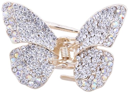 Pinza para el cabello de mariposa con diamantes de imitación de cristal multicolor para mujeres y niñas, Metal disponible en Yaxa Venezuela