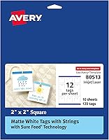 Vista 18 de Avery Printable etiquetas con cuerdas, diseño festoneado, 2 x 1.25 pulgadas, pack de 180 (22848), Blanco