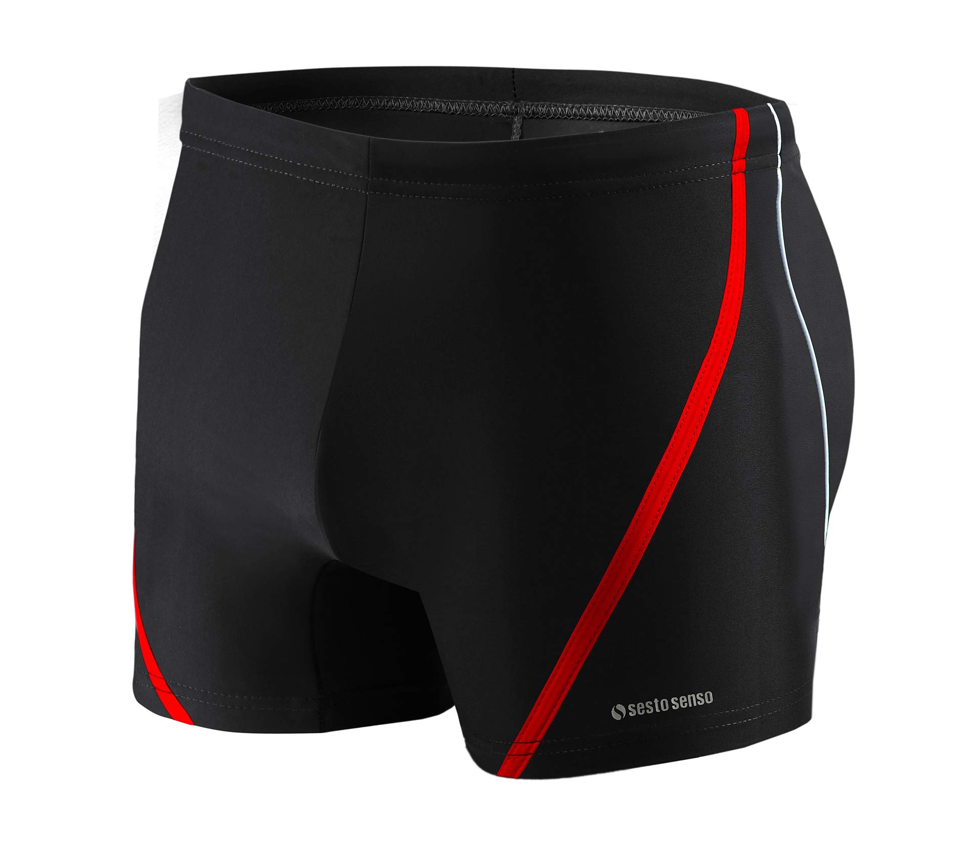 Sesto Senso Mens Swim Aquashorts Swimming Trunks Drawstring Beach Swimwear Shorts BD 366 4XL Black
