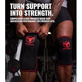 Iron Bull Strength Knee Sleeves 7mm (1 Pair) - Compression Brace & Knee Sleeve For Weightlifting, Powerlifting & Cross Training - Knee Support for Squats - Men & Women (Small/Red)