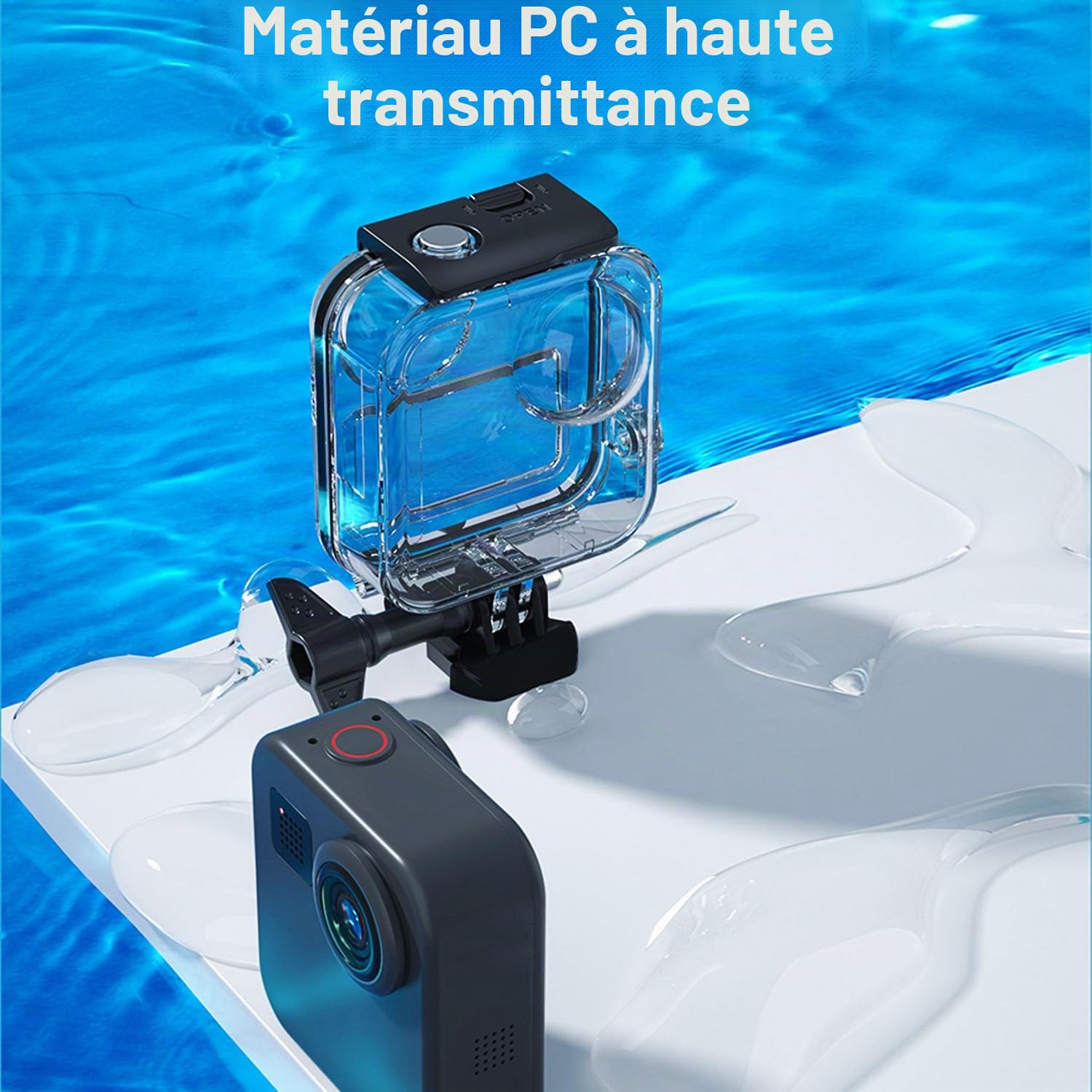 FitStill Étui étanche pour caméra d'action Gopro Max, Coque de Protection de plongée sous-Marine 45 m avec Support Tactile Accessoires