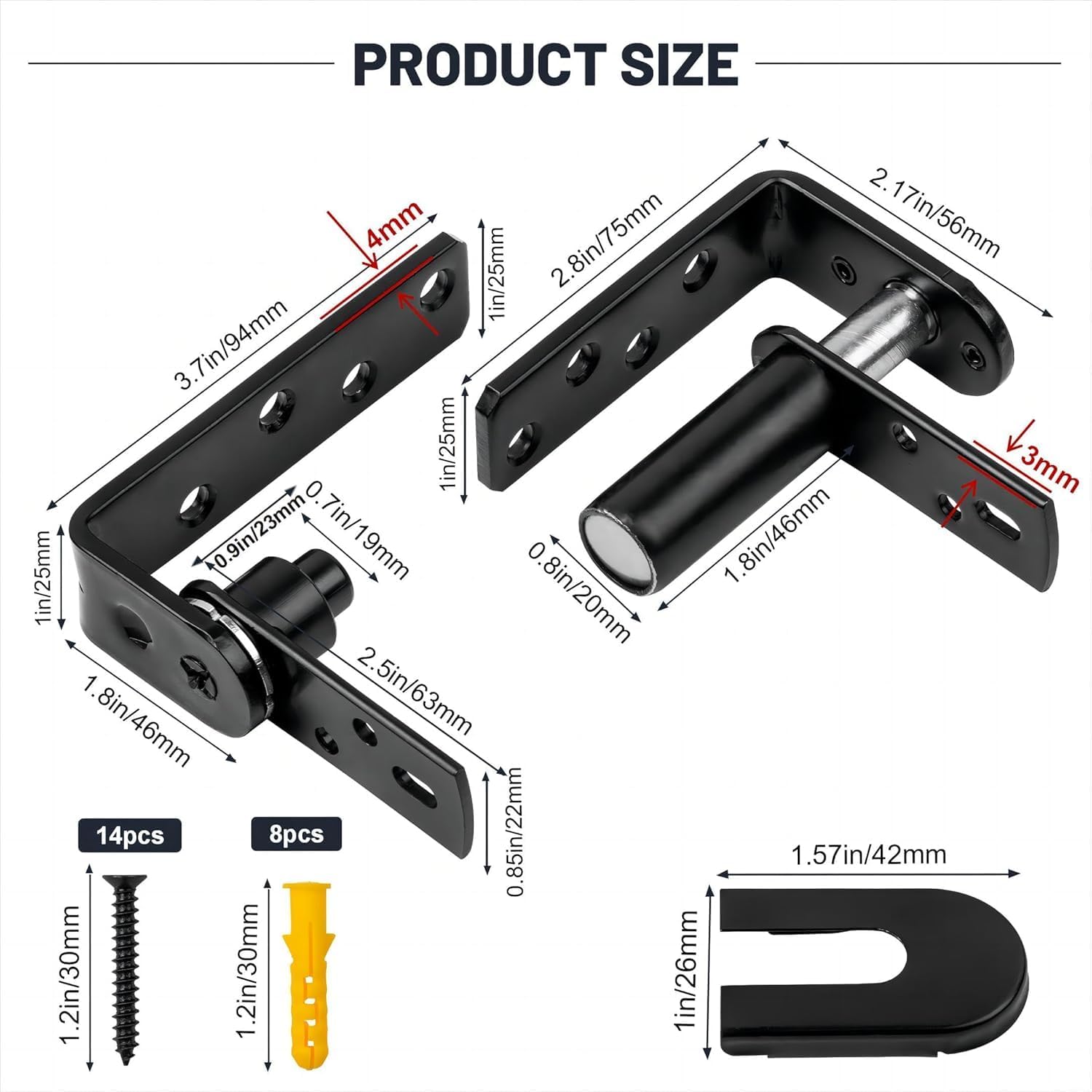 Double Swinging Saloon Door Hinge,Acting Gravity Self Closing Hinges Hardware with 304 Stainless Steel, 50Lbs Load Bearing,Self-Closing for Swinging& Cafe/Bar Door,for 1 Door