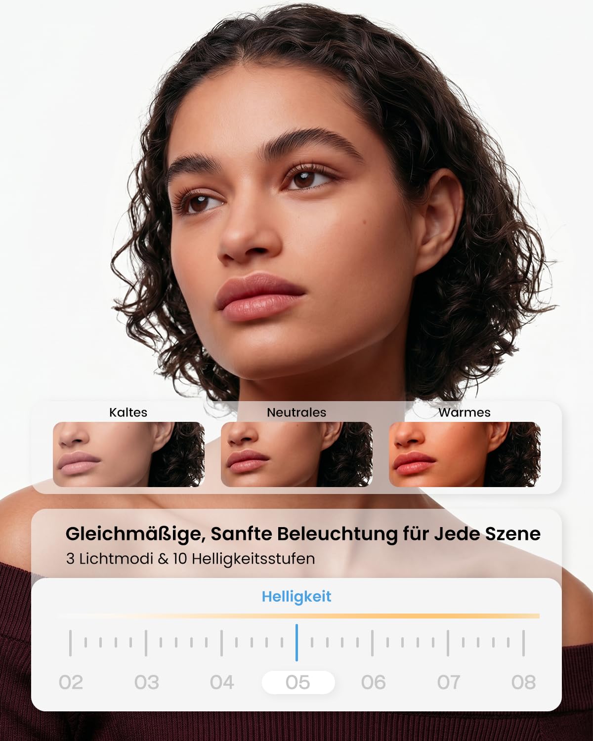 KraftGeek Ringlicht mit Stativ, Stativ für Smartphone mit Selfie Licht