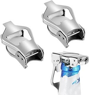 Yuanchu 3 Stück Bierflaschen Edelstahl Flaschenöffner, Klappbarer Bierflaschenverschluss mit Dichtung, Tragbarer 2-in-1 Flaschenöffner und Versiegeler für Bar, Camping, Outdoor