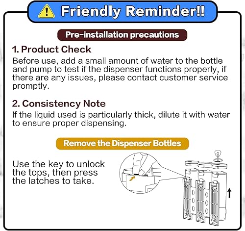 Miniatura 9 de Shampoo and Conditioner Dispenser, Bathroom Shower Dispenser 3 Chamber No Drill Shampoo Dispenser, Perfect for Bathroom Wall, Kitchen Wall, Hotel