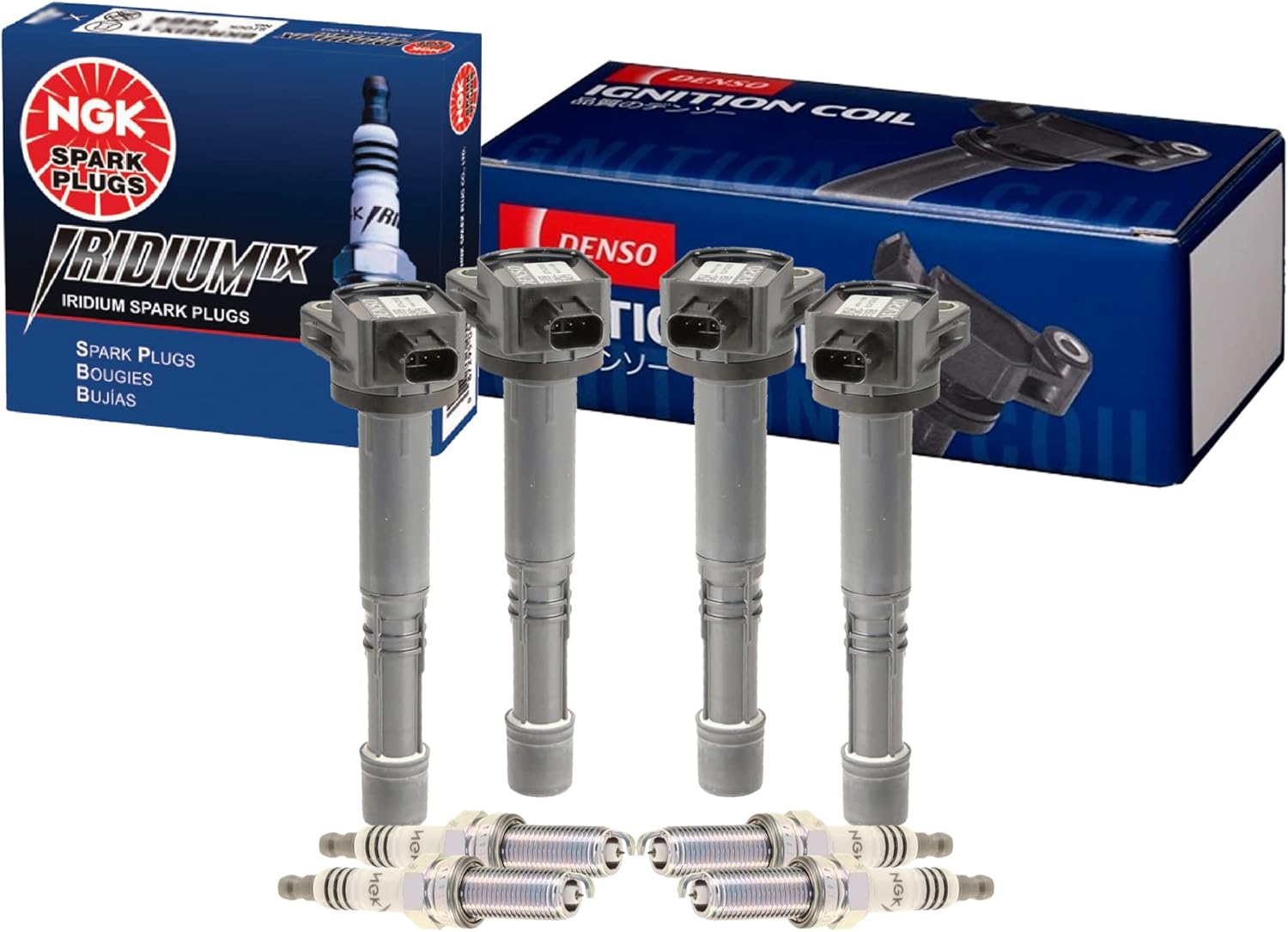 Denso 4 COP Direct Ignition Coils & NGK 4 Iridium IX Spark Plugs Kit For Acura ILX Honda Accord Civic CR-V Crosstour 2.4 L4 K24Y2 K24Z2 K24Z3 K24Z6 K24Z7