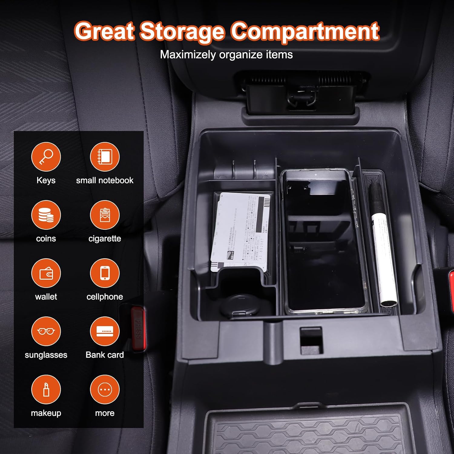 Armrest Box Storage Box Compatible with Nissan Frontier 2022-2026,ABS Center Console Organizer Insert Tray Interior Storage Accessoriess image 5
