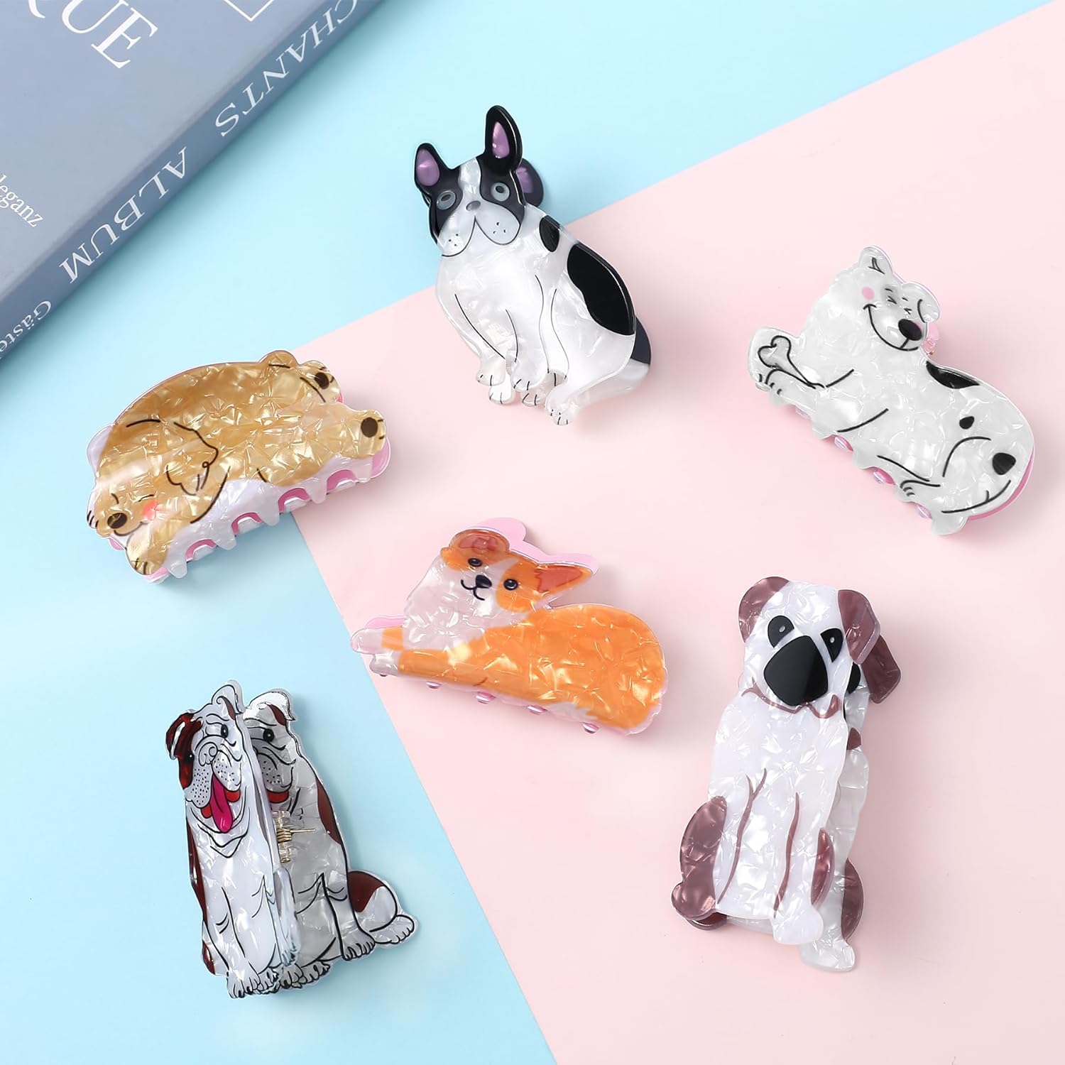 6 Pcs Dog Hair Clips, Cute Small Claw Clips for Short Long Hair, Cellulose Acetate Hair Clips for Women Girls and Dog Lovers - Image 7