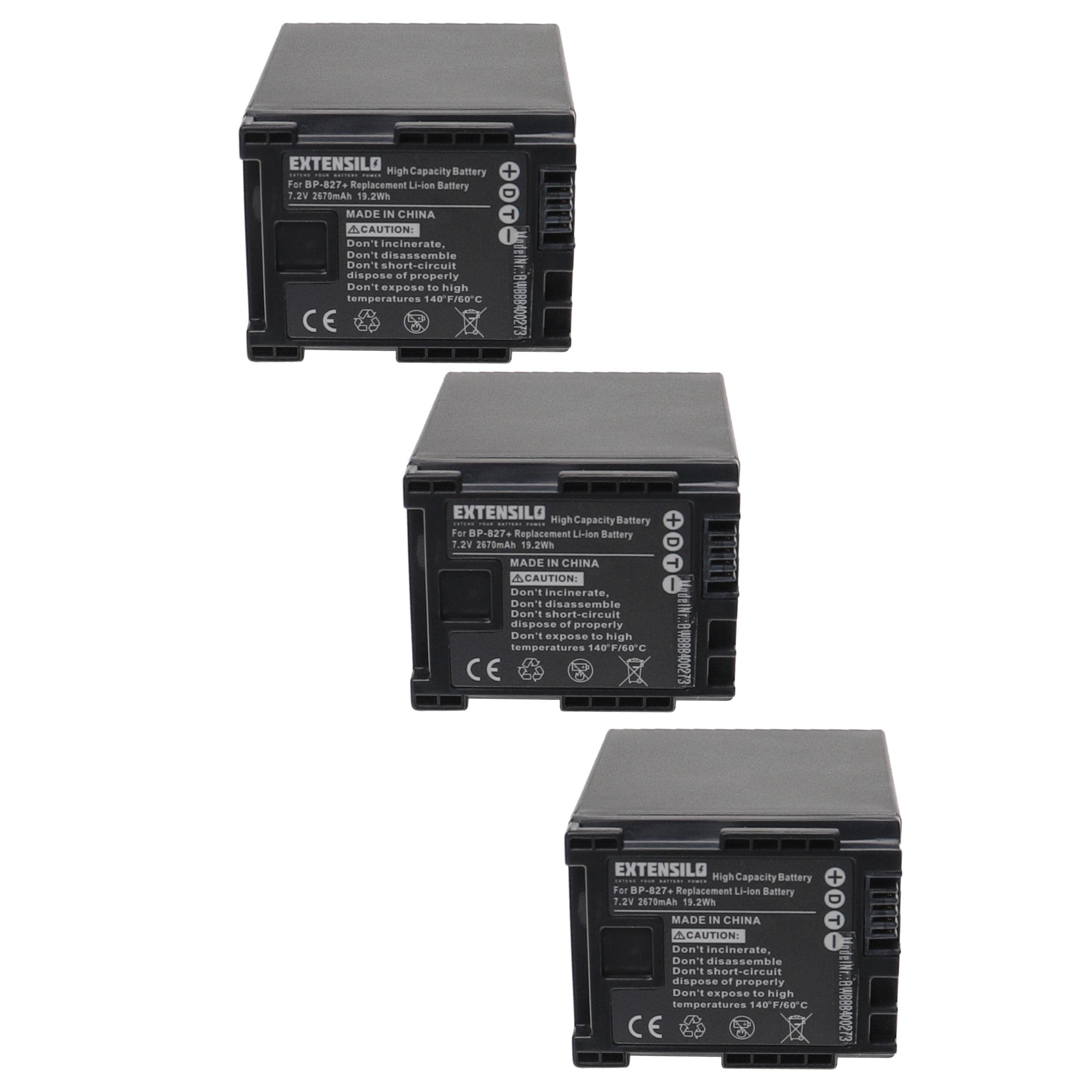 3X Batterie Remplacement pour Canon BP-827