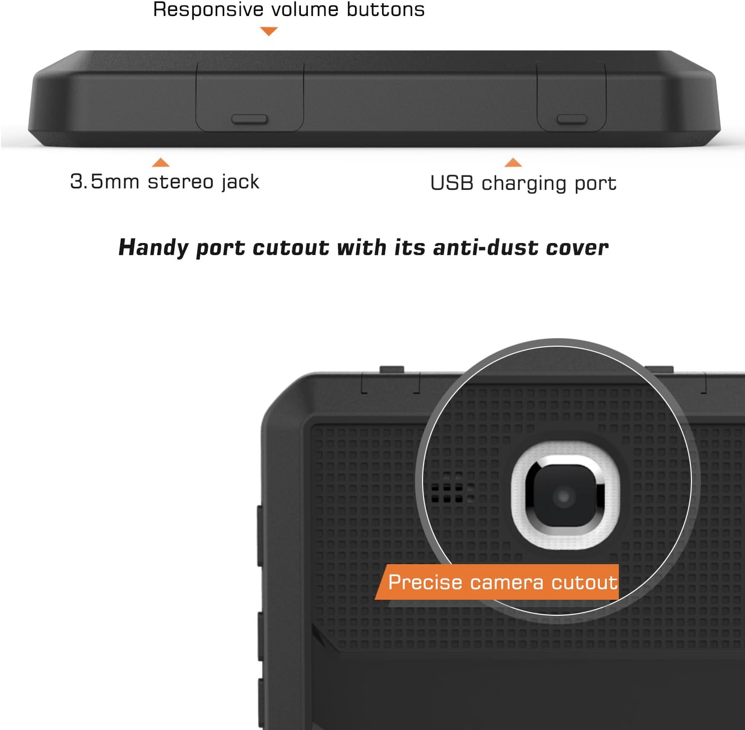 MoKo Samsung Galaxy Tab A 7.0 Case - [Heavy Duty] Full Body Rugged Cover with Built-in Screen Protector for Samsung Galaxy Tab A 7.0 Inch Tablet 2016 Release (SM-T280 / SM-T285 Version ONLY), Black