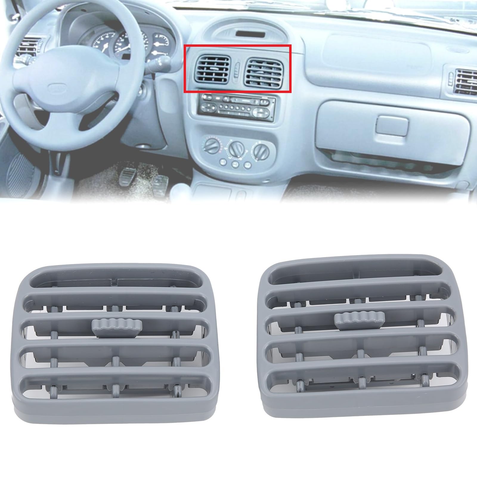 Grille D'admission D'air Pour Renault Clio II 1998-2001/THALIA I 2001-2006, 1 Paire, Pour Console Centrale De Voiture, 7702258375